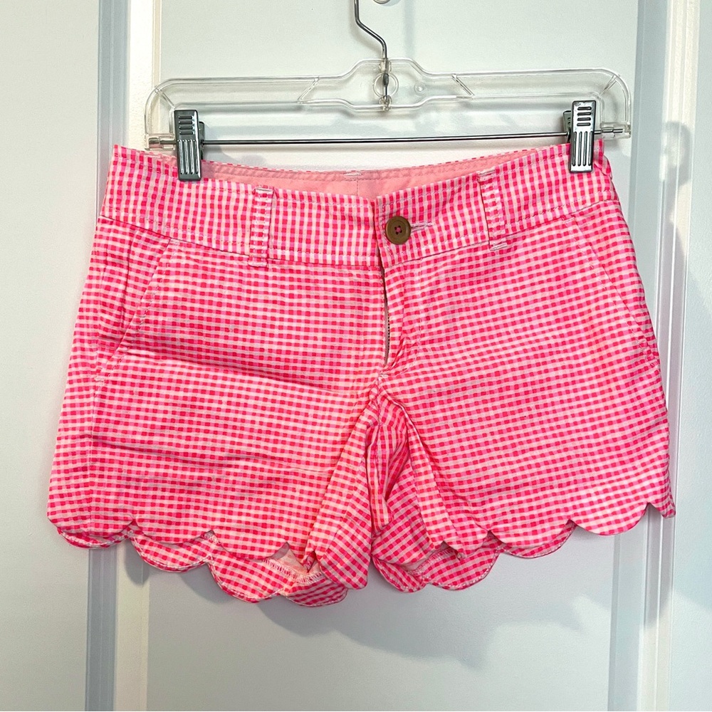 Women’s Lilly Pulitzer Pink & White Gingham Buttercup Shorts Size: 00